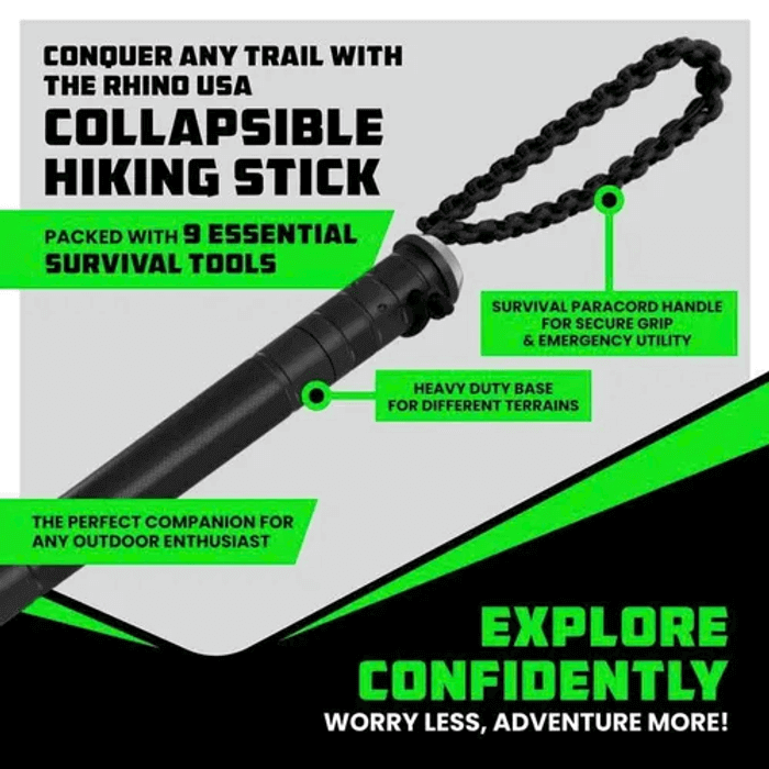 Tactical Hiking Stick w/ Integrated Survival Kit 3